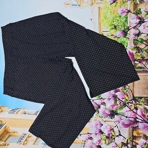 J. Jill Chic Black Patterned Crop Pants Small Petite